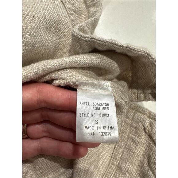 Miou Muse Women’s Size Small Button Front Tunic Top Linen Blend Minimalist Boho - Picture 9 of 9
